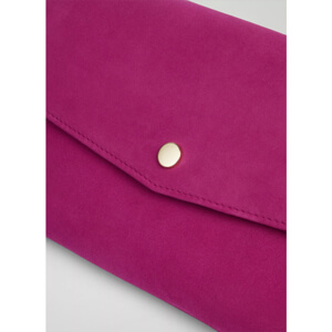 LK Bennett Layla Bright Burgundy Suede Envelope Clutch